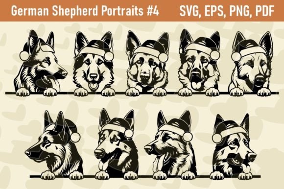 German Shepherd Dog Clipart: Christmas Embroidery Review